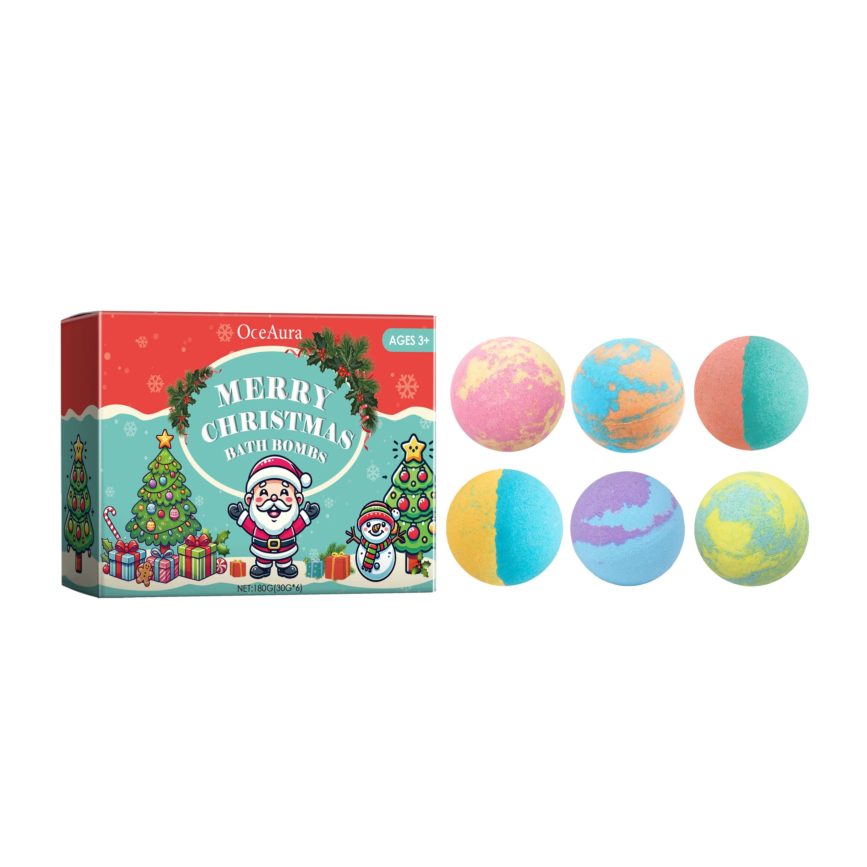 Oceaura 6pcs Bath Bombs – Nourishing & Stress Relief